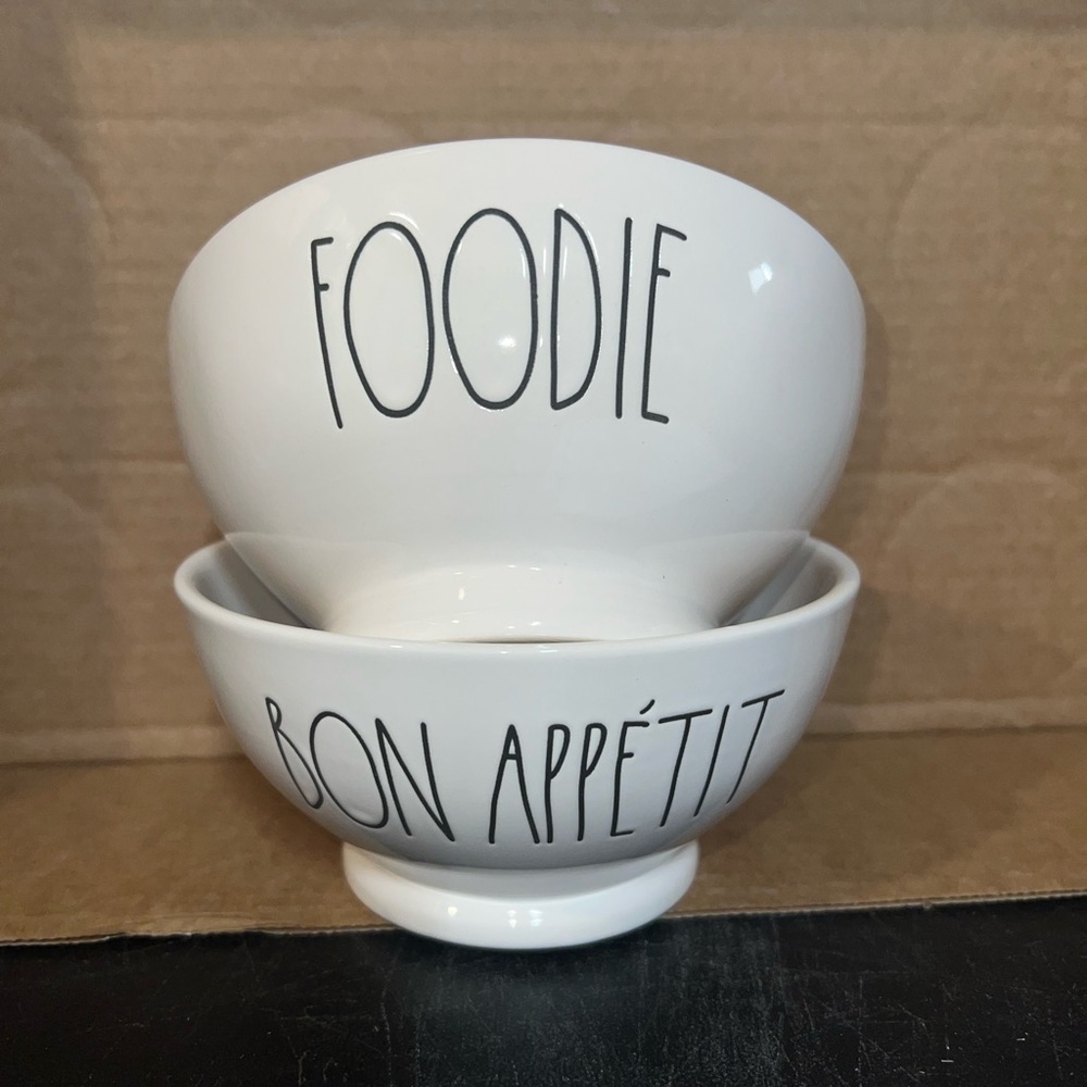 Rae Dunn White Foodie and Bon Appétit Bowls